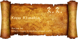 Kepp Klaudia névjegykártya